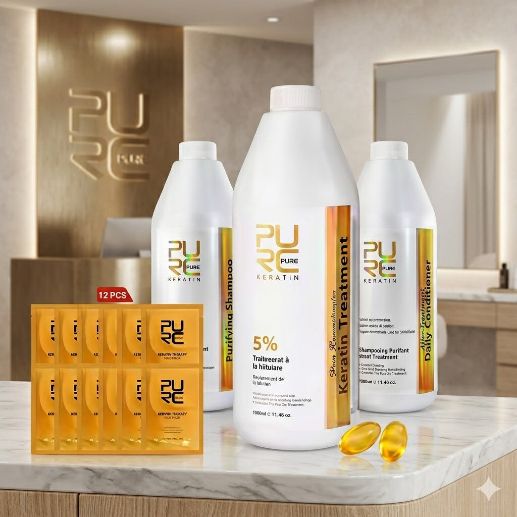 Shampoing PURC Keratin 1000ml – Soin Lavant Reconstructeur pour Cheveux Abîmés