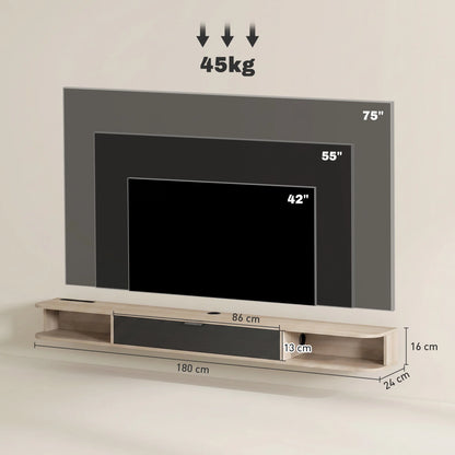 Meuble TV Suspendu 180 cm – Design Moderne & Espace Optimisé