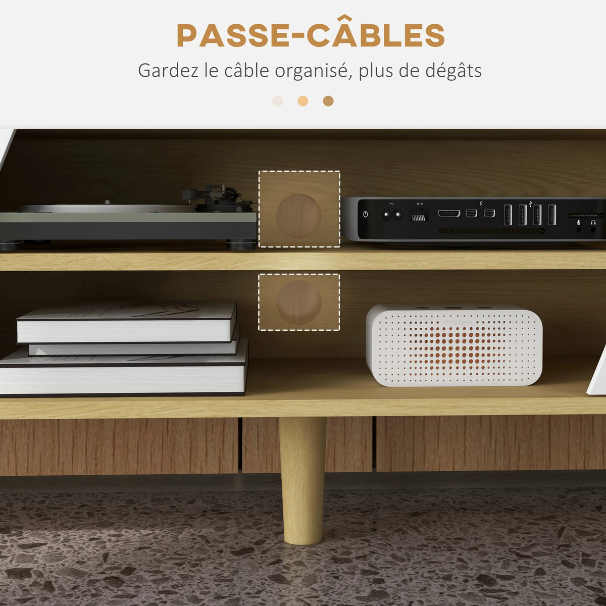 Meuble TV Scandinave 150 cm – Modernité & Rangement Intelligent