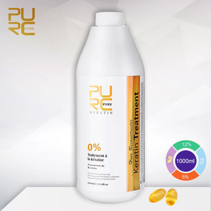 Shampoing PURC Keratin 1000ml – Soin Lavant Reconstructeur pour Cheveux Abîmés